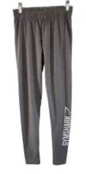 Gymshark Core‎ Leggings Marled Charcoal Gray White Spellout Size Medium thumbnail 1