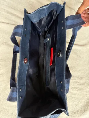 Tommy Hilfiger Navy and Midnight Blue Jacquard Logo Tote thumbnail 7