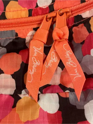 Vera Bradley Pixie Confetti Backpack ReActive Lightweight Pink Orange Double Zip thumbnail 10