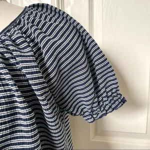 Madewell Texture and Thread striped peasant top thumbnail 7