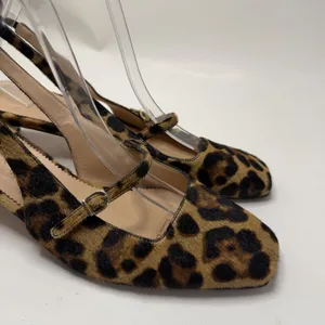 J.CREW Colette Buckle Slingback Leopard Print Calf Hair Kitten Heel Pumps Sz 8.5 thumbnail 2