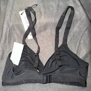 Steve Madden Women Black Logo Strap Triangle Bralette SM12151 XL NEW thumbnail 2