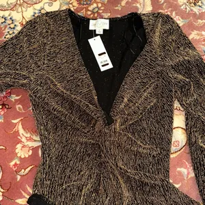 Sadie Front Twist VNeck Glitter Knit Lurex Bodysuit thumbnail 5