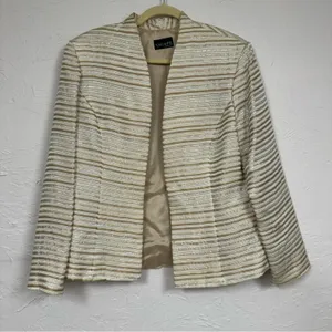 Xscape Gold Striped Blazer Jacket With Shell Womens 14 Set Formal Dressy thumbnail 9