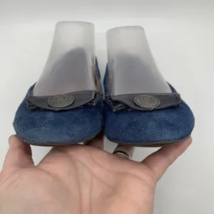Jeffrey Campbell Size 6.5 Ibiza Reagle Blue Suede Leather Kitten Wedge Shoes thumbnail 7