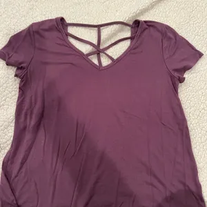 Women's Purple Crisscross Back Top thumbnail 3
