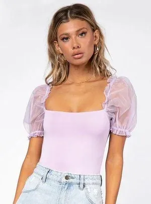 Princess Polly Girl in Love Bodysuit Lilac thumbnail 1