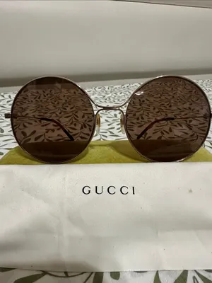 Gucci Women's Round Brown Lens Sunglasses thumbnail 2
