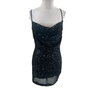 Bardot sequin slip dress black sz 6‎ thumbnail 6