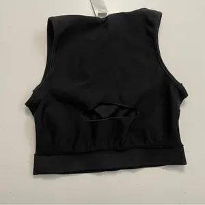 Gymshark Sweat Seamless Midi Tank Sports Bra Compression Exercise Workout Black thumbnail 8