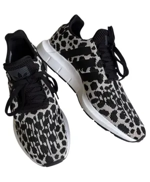 EUC Adidas Swift Run 1.0 Sneakers Beige Black Animal Print Size 8 thumbnail 1