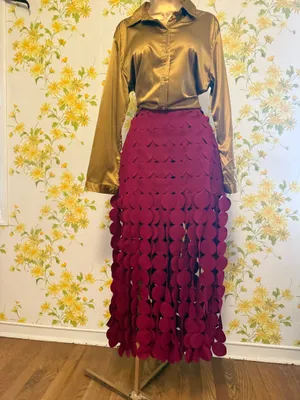 NWT Hollow Out Burgundy Maxi Skirt size L thumbnail 5