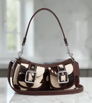 Coach Ashton Bag Cow Print Haircalf Silver Authentic NWT Crossbody CCC83 thumbnail 1