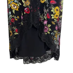 Alice + Olivia Adele Floral Wrap Midi Dress with Lace Trim Black Size 2 thumbnail 11