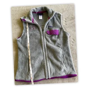 Patagonia Womens size Small Re-Tool Polartec Fleece‎ Full Zip Vest Gray thumbnail 6