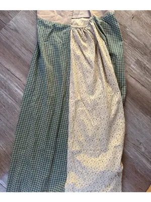 VTG KIND KLOTHING Boho Hippie Patchwork Maxi Dress Floral Straps Beige Green S M thumbnail 9