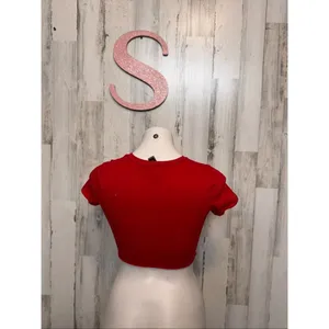 Windsor Hustle Squad Red Cutout Crop Top Size S thumbnail 6