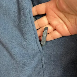 The North Face Fleece Jacket Women M gray Windwall Full Zip Hooded Sweater Logo thumbnail 8