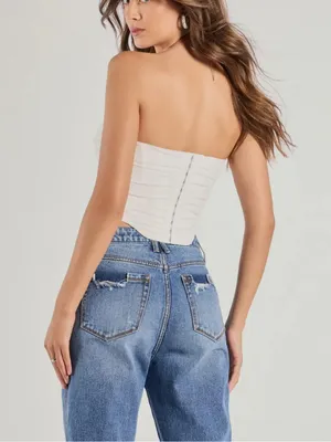 Windsor Hit The Streets White Strapless Mesh Corset Top Size Large thumbnail 3