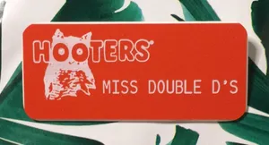 New Hooters Girl Uniform Name Tag “Miss Double D’s” Halloween Costume Accessory thumbnail 1