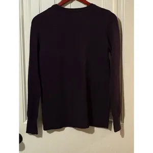 Gap Luxe Purple Crewneck Sweater w/ Button Detail thumbnail 3