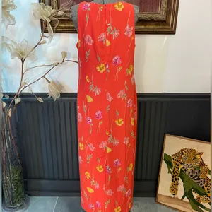 Vintage Plaza South Vibrant Floral Print Sleeveless Maxi Dress ~ Size 10💚🍄 thumbnail 5