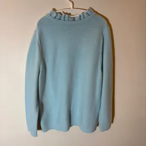 Talbots Plus Sky Blue Ruffled‎ Neck Textured Knit Sweater Size 3X thumbnail 6