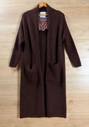 HUMANOID Brown Wool Mohair MIDI Cardigan Size Small thumbnail 1
