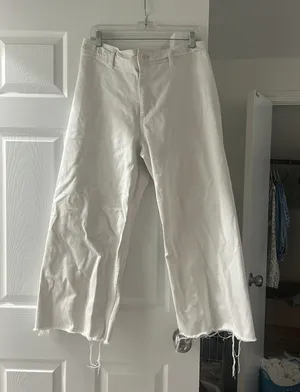 ZARA white Sailor High-Waisted Jeans thumbnail 1