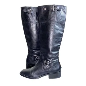 Coach Womens Jacinda Tall Knee-High Black Leather Riding Equestrian Grunge Boots thumbnail 4