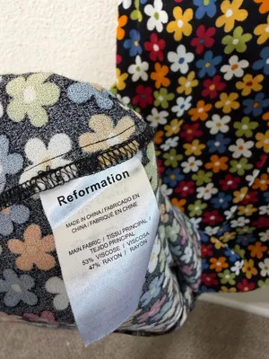 Reformation Marlow Danica Floral Mini Dress Side Slit Retro Womens Size S thumbnail 6