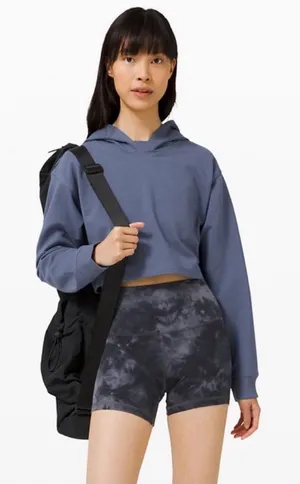 lululemon athletica all yours Cropped Hoodie in Slate Blue thumbnail 1
