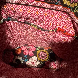 Vera Bradley Pink and Black Floral Tote thumbnail 8