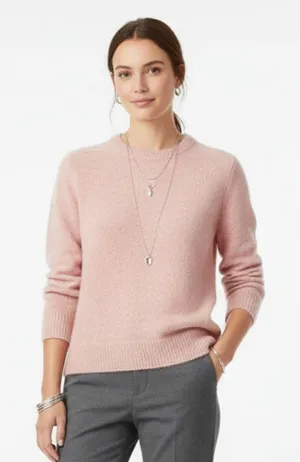 J Crew Pink Relaxed Saddle Sleeve Crew Neck Sweater M thumbnail 1