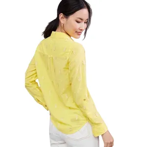 Anthropologie Maeve Yellow Embroidered Shirt‎ thumbnail 2