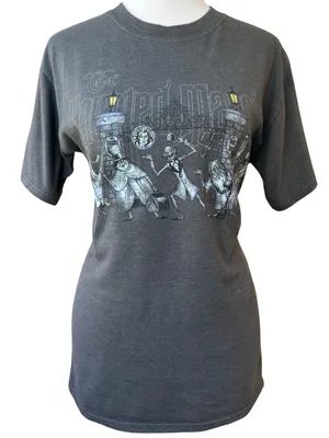 THE HAUNTED MANSION Disney Parks Hanes Gray Glow in the Dark T-shirt VTG Y2K S thumbnail 1