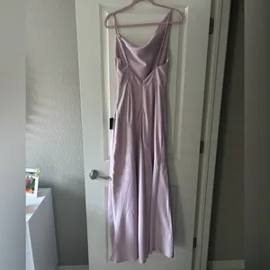 Lulus Impressive Energy Blush Pink Satin Asymmetrical Maxi Dress thumbnail 5