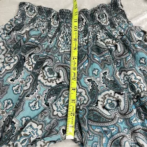 Earthbound Trading Co S Blue White Paisley Flared Leg Pants Womens Wide thumbnail 5