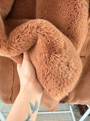 Zara Woman Super Soft Cozy Warm Thick Brown Caramel Faux Fur Coat Jacket Small thumbnail 4