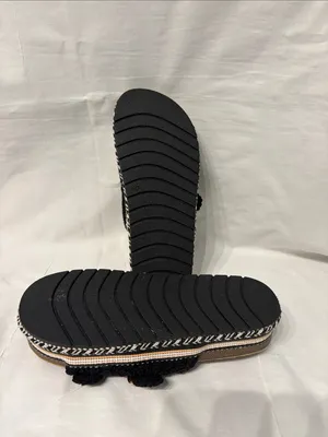 Acanfora Sorrento Women’s Black Crochet Double-Buckle Platform Sandals SZ 40 thumbnail 5