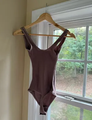 SKIMS RARE Umber Cotton Ribbed Bodysuit thumbnail 3