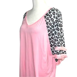 Cellabie Pink Leopard Sleeve Women's Top Size XL thumbnail 5