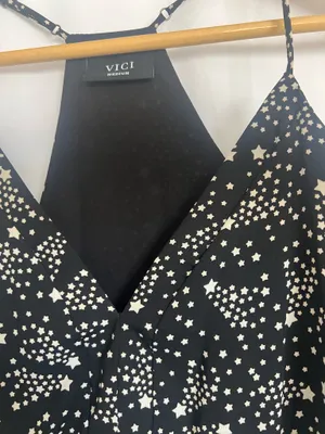 Vici Black and White Starprint spaghetti strap top thumbnail 3