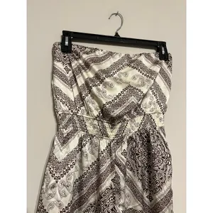 Lulu’s Western Direction Ivory Scarf Print Satin Strapless Jumpsuit size L thumbnail 6