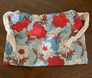 Indian Handmade silk drawstring bag thumbnail 1
