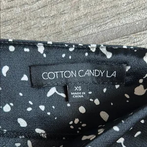 Cotton Candy Black and White Midi A-Line Skirt thumbnail 2