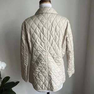 Burberry Classic Diamond Quilted Riding Jacket Tan Plaid Lining Preppy Small thumbnail 4