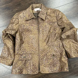 Alfred Dunner Tan Animal Print‎ Leather Jacket thumbnail 1