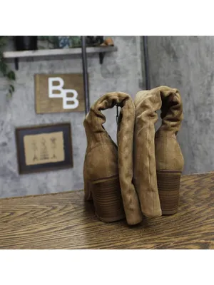 NEW Universal Thread Womens Junie Boots Ruched Faux Suede 94568670 Brown 6M thumbnail 6