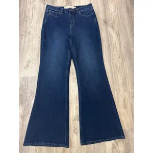 Soft Surroundings‎ Womens High Rise Flare Leg Jeans Dark Wash Blue Size 10 thumbnail 2